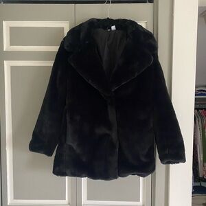 Women's Black Faux Fur Coat